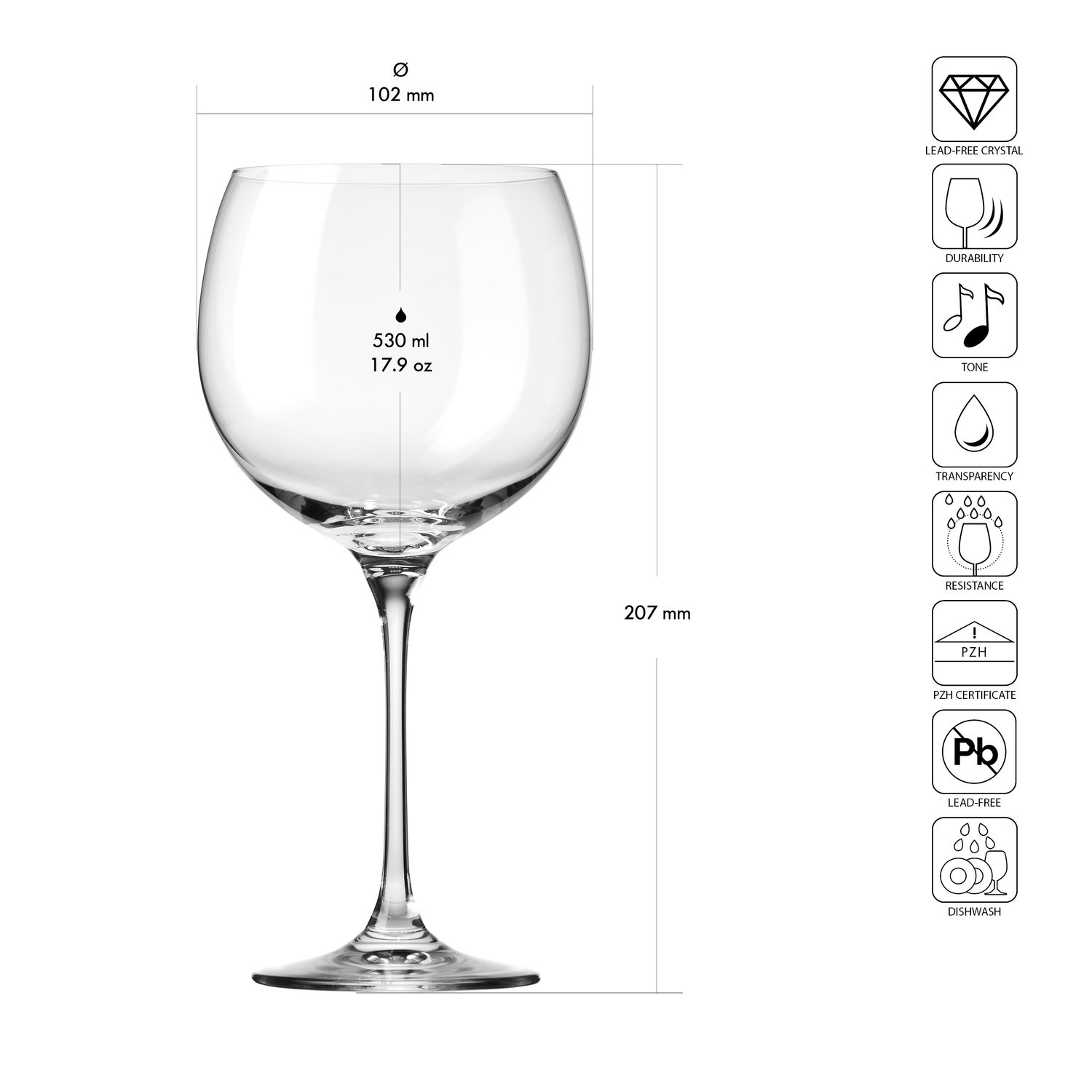 Poharak COPA 530, 530 ml, 6 darabos készlet | KROSNO GLASS F578235048041940