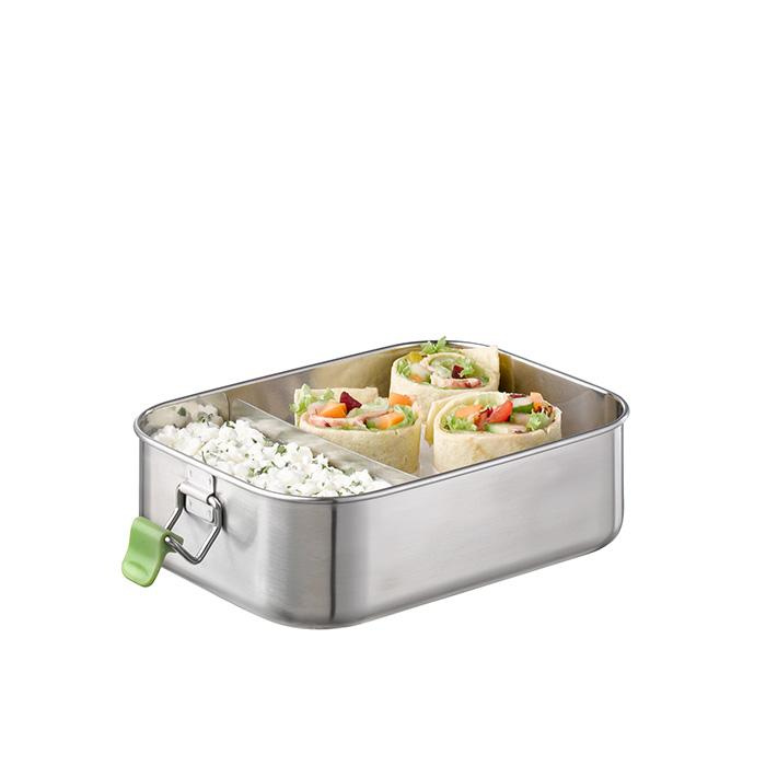 Ebédtartó doboz LUNCHBUDDY, rozsdamentes acél, 20.5x14.5x6.5 cm, 1.1 l | APS 66901