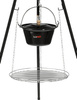 Faszén grill bográccsal, háromlábú állványon, 49 cm átmérőjű ráccsal | LUND 99933
