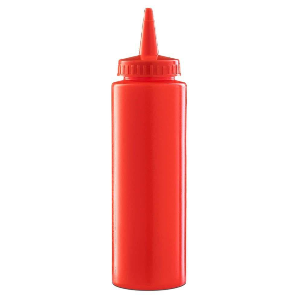Adagolós flakon szószokhoz, polietilénből, 0,25 l, piros | FORGAST FG03227