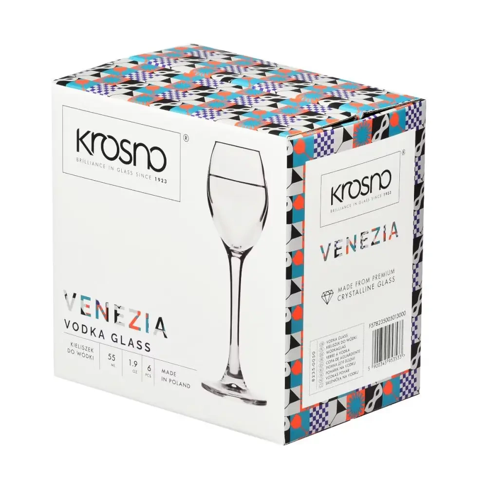 Pohár vodka vagy likőr számára Venezia 55 ml - 6 darabos készlet | KROSNO GLASS F578235005013000