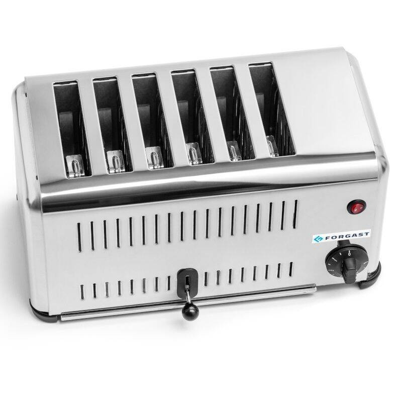Kenyérpirító 6 rozsdamentes acélból, 6 adag, 3,24 kW | FORGAST FG09806