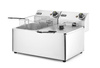Elektromos olajsütő Kitchen Line 2 medencés, 2x8 l, hidegzóna, 2x3,5 kW | HENDI 205839