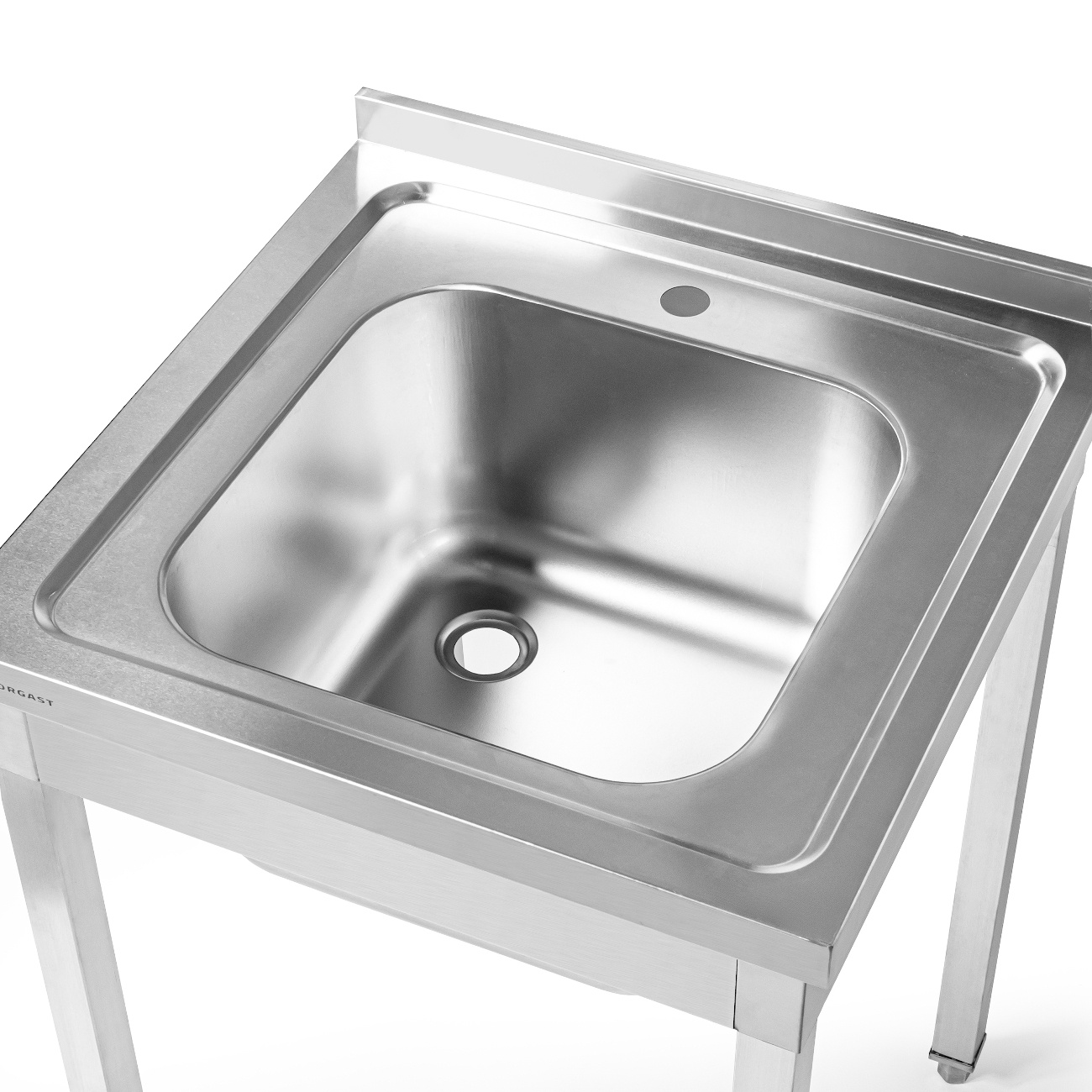 Rozsdamentes acél asztal 1 medencés mosogatóval 60x60x85 csavarozott | FORGAST FG15334