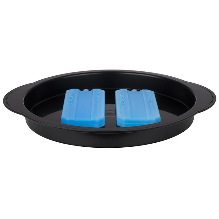 Kerek tál hűtőbetéttel és fedővel, fekete 35x15 cm | APS 9094