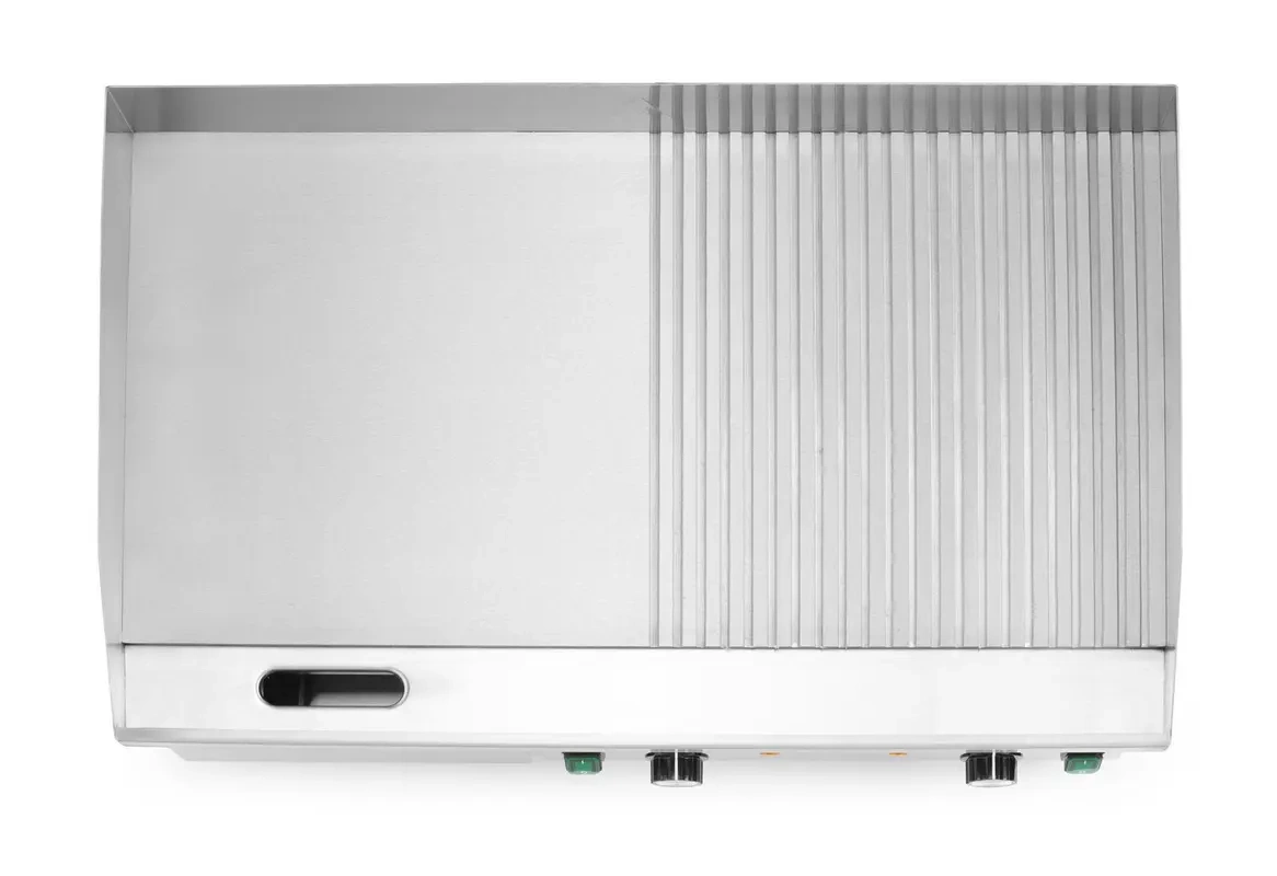Elektromos grillezőlap Kitchen Line, 1/2 sima, 1/2 bordázott bordázott, 4,4 kW, 400 V | HENDI 154991
