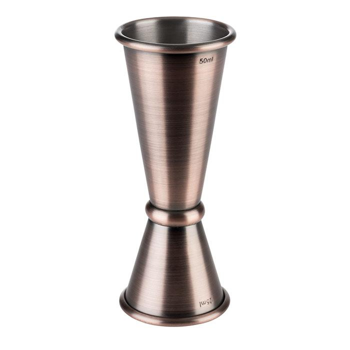Bártender kétoldalas mérce 25–50 ml, antik réz szín | APS 93324