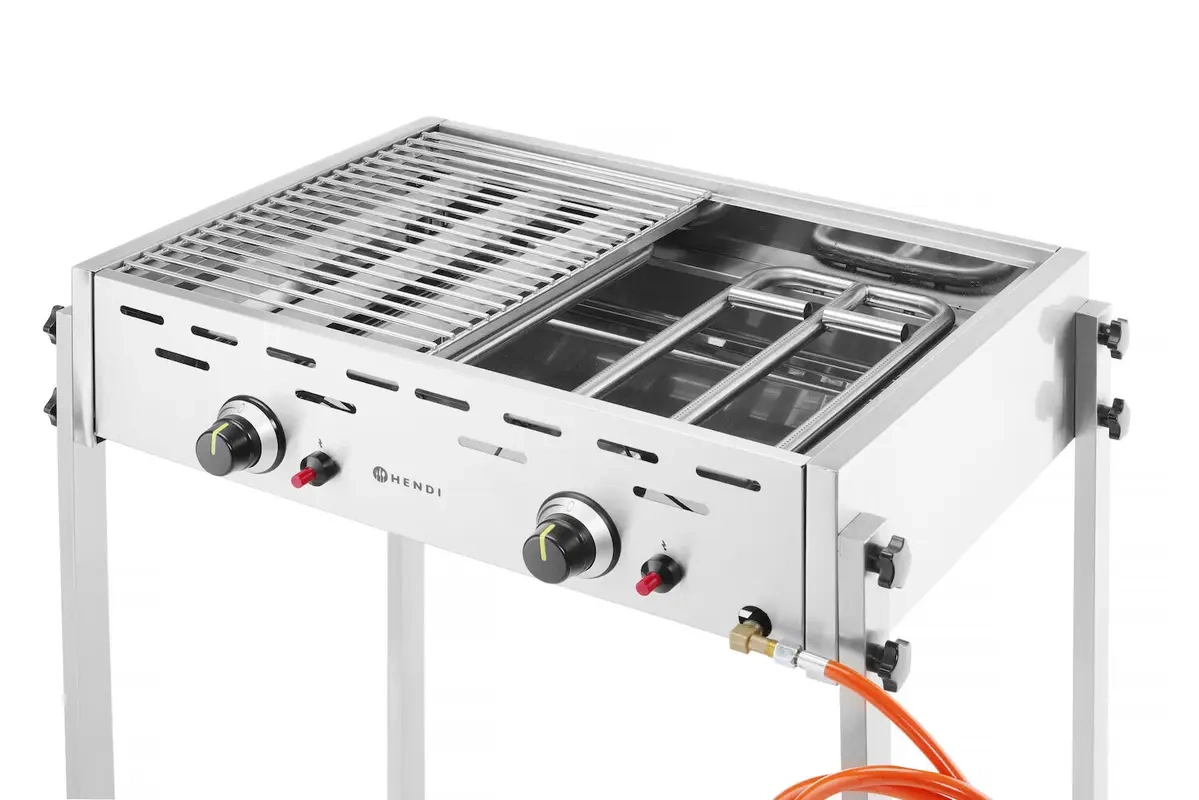 Gázgrill Roast-Master Pro, 11,6 kW, kétzónás | HENDI 148808