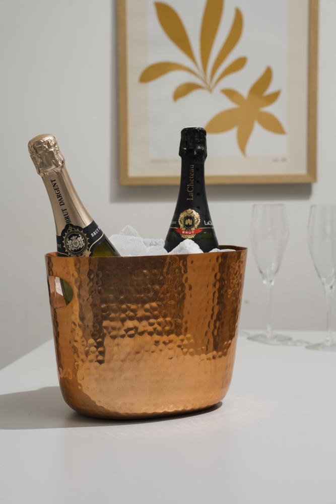 Hűtőpalacktartó fogantyúkkal, rézszínű, 3,9 l | APS 36108