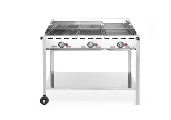 Grill gáz Green Fire Kitchen Line, 3 égős, 17.4 kW | HENDI 149591