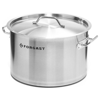 Közepes rozsdamentes acél fazék fedővel, 17 l, átmérő 32 cm | FORGAST FG02017