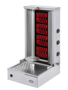 Gyros (kebab) üvegkerámia, 40 kg, 4 fűtőzóna, 7.2 kW, 400 V | ROLLER GRILL GR 80 V