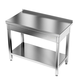 Rozsdamentes munkaasztal polccal 60x60x85 cm | FORGAST