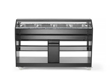 Vitrin, melegentartó büfé 4x GN 1/1, 2 kW, 230 V | HENDI 274064