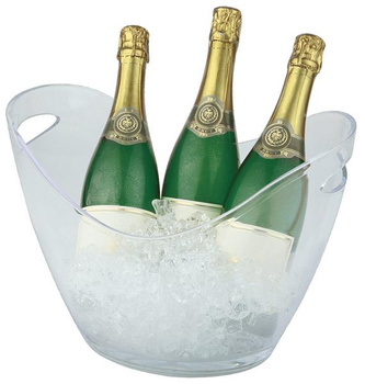 Bor- vagy pezsgőshűtő tál, fogantyúkkal, polisztirol, 35x27x25,5 cm, 6 l | APS 36048