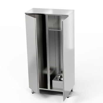 Kétrészes rozsdamentes takarítószekrény mosdóval 100x50x200 cm | FORGAST