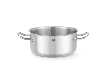 Rozsdamentes acél alacsony fazék Kitchen Line, űrtartalom 2,9 l, átmérő 20 cm, magasság 9,5 cm | HENDI 837658