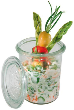 Kis befőttesüveg-készlet fedőkkel, 12 darab, 6x6x8 cm, 140 ml | APS 82314