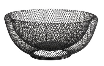 Kenyeres vagy gyümölcsös kosár, WIRE, kerek, fekete, 31x14 cm | APS 30206