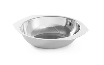 Rozsdamentes acél tál fogantyúkkal - átm. 14 cm | HENDI 401101