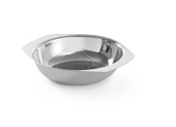 Rozsdamentes acél tál fogantyúkkal - átm. 12 cm | HENDI 401002