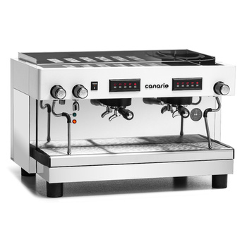 Kávéfőző gép 2 csoportos karos, fehér, 10,5 l, 4,5 kW, 230 V | CANARIO CAFE CC034
