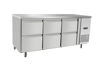 Hűtőasztal 6 db GN 1/1 fiókkal, oldalsó aggregáttal, 420 l, 179,5x70x87,9 cm | ARKTIC 237069