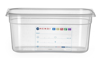 GN 1/3 edény, mélység 15 cm, polipropilénből, HACCP | HENDI 880265