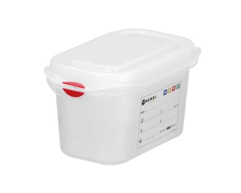 GN 1/9 tárolóedény, mélység 10 cm, polipropilénből, HACCP | HENDI 873137