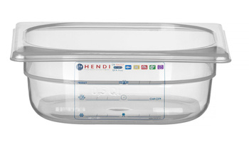 Edény GN 1/6 6,5 cm mély, HACCP polipropilénből | HENDI 880487