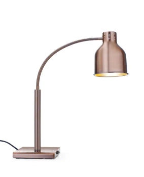 Ételek melegen tartására szolgáló lámpa, hajlítható, rézszínű, 220-240V/250 W, 26.8x20.3x66 cm | HENDI 273753