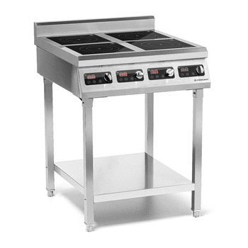 Indukciós tűzhely 4 főzőlappal, állvánnyal, 4x3,5 kW, 400 V | FORGAST FG09037