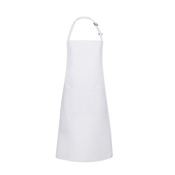 Konyhai kötény Basic 75 x 90 cm zsebbel és csattal fehér | KARLOWSKY BLS 5-3-Stck