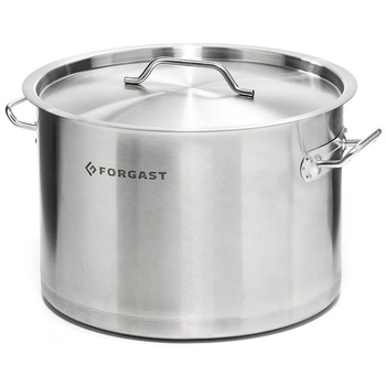 Közepes rozsdamentes acél fazék fedővel, 12 l, 30 cm átmérő | FORGAST FG02012