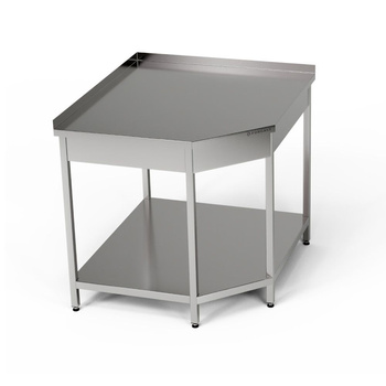 Rozsdamentes sarok munkasztal polccal 96,8x60x85 cm | FORGAST