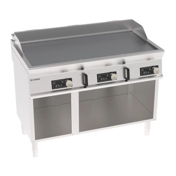 Elektromos grillezőlap, elektronikus vezérlés, sima, krómozott, csiszolt, nyitott alépítményen, 120 cm, 400V Tecno74 | TECNOINOX 716249