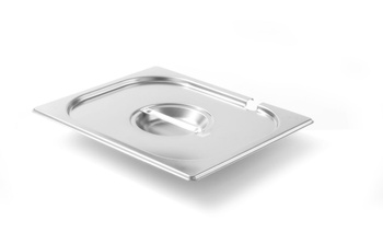 Rozsdamentes acél fedő GN 1/2 KITCHEN LINE merőkanálkivágással | HENDI 806937