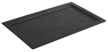 Tál peremmel GN 1/1 SLATE, melamin, fekete, 53x32.5x1.5 cm | APS 83981