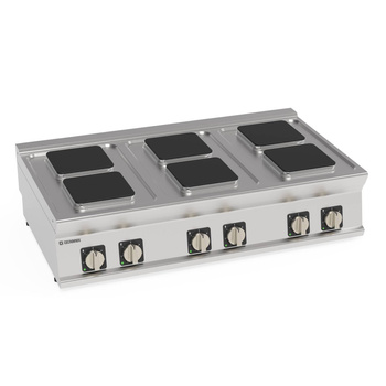 Konyhai elektromos tűzhely, felépítményes, 6 négyzetes főzőlappal, 22x22 cm   | TECNOINOX 716007
