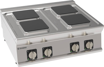 Elektromos vendéglátóipari tűzhely felépíthető, 4 négyzet alakú főzőlappal 22x22 cm | TECNOINOX 716006