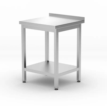 Fal melletti munkasztal polccal, 60x60x85 cm | HENDI 817223
