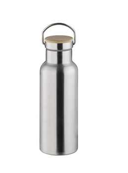 Termosz palack "H2O YEAH!", rozsdamentes acél, bambusz fedél, 500 ml | APS 66905