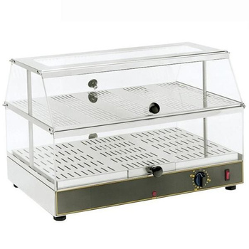 Melegentartó átadó vitrin párásítással, 2 GN 1/1, 0,65 kW | ROLLER GRILL WD 200