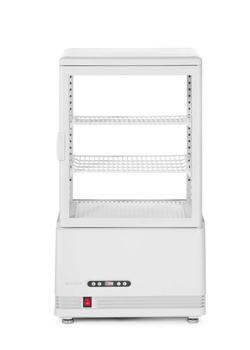 Hűtővitrin 58 l, fehér, LED, automatikus leolvasztás, 45,2x40,6x81,6 cm | HENDI 233610