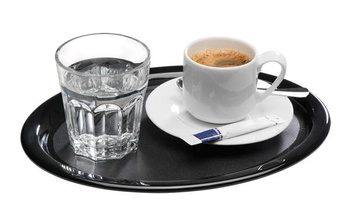 Tálca KAFFEEHAUS, melaminból, fekete, 26x20x1.5 cm | APS 84251