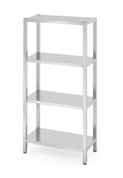Állítható rozsdamentes acél raktári polc 4 polcos 80x40cm | HENDI 812518