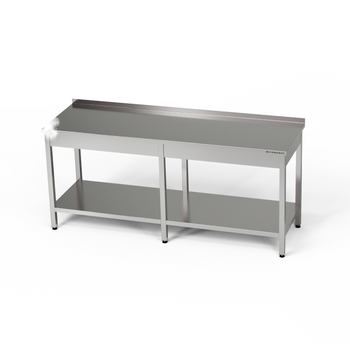 Munkaasztal rozsdamentes polccal 180x60x85 cm | FORGAST