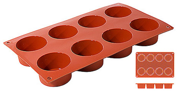 Szilikon ramekin forma, 8 nyílás, 6x3.5 cm | CONTACTO 6636/068