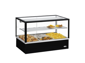Melegtartó vitrin beépített bain-marie-vel, 3 GN 1/1, fekete | ROLLER GRILL BMV 30 N