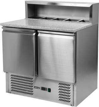 Hűtött pizzasütő asztal 2 ajtóval, felépítménnyel | YATO YG-05275